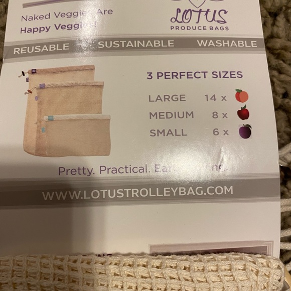 New Lotus Sustainables Premium 100% Organic Cotton Reusable Produce Bags - Picture 5 of 7